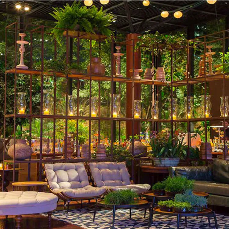 Cocktail bar with ambient lighting and drink service